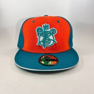 Mishka NYC x New Era Orange Teal Color Block Fitted Hat 7 1/8